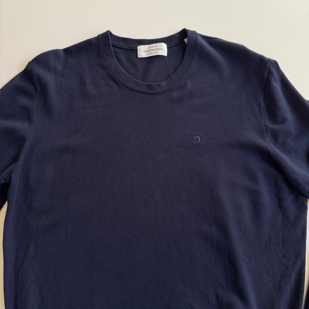 Scotch & Soda Amsterdam Core Crewneck Pullover Sweater Mens Size XL Night Blue - Picture 5 of 12